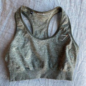Gymshark khaki seamless marl XS sports bra